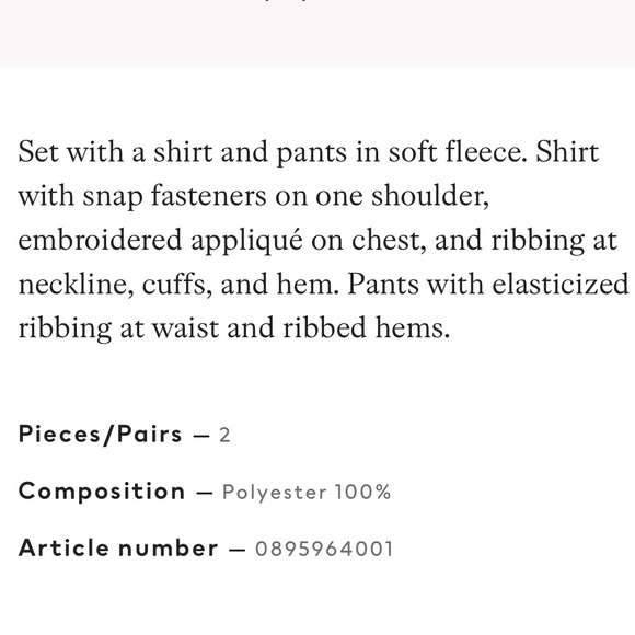 H&M Two Piece Fleece Set - Picture 4 of 4